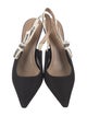 Christian Dior Canvas Graphic Print Slingback Pumps