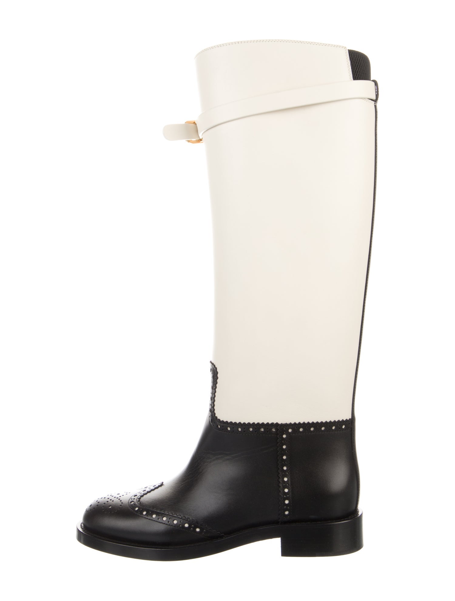 Christian Dior Leather Eyelet Trim Riding Boots w/ Tags