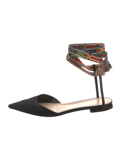 Christian Dior Canvas Tassel Accents Mules