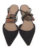 Christian Dior Canvas Tassel Accents Mules