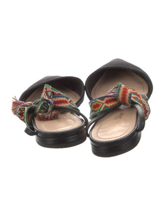 Christian Dior Canvas Tassel Accents Mules