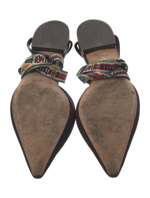 Christian Dior Canvas Tassel Accents Mules