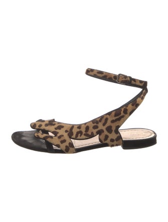Christian Dior Ponyhair Animal Print Gladiator Sandals