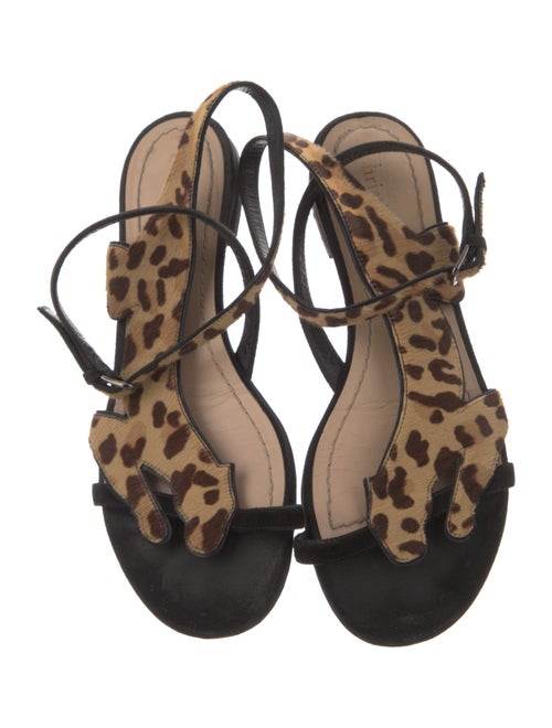 Christian Dior Ponyhair Animal Print Gladiator Sandals