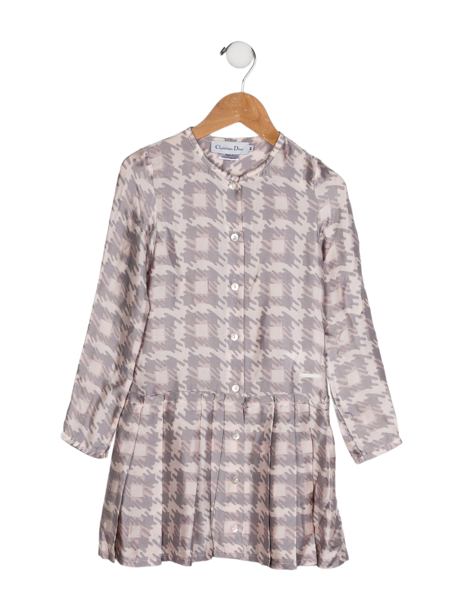 Christian Dior Girls Checkered Pattern Dress