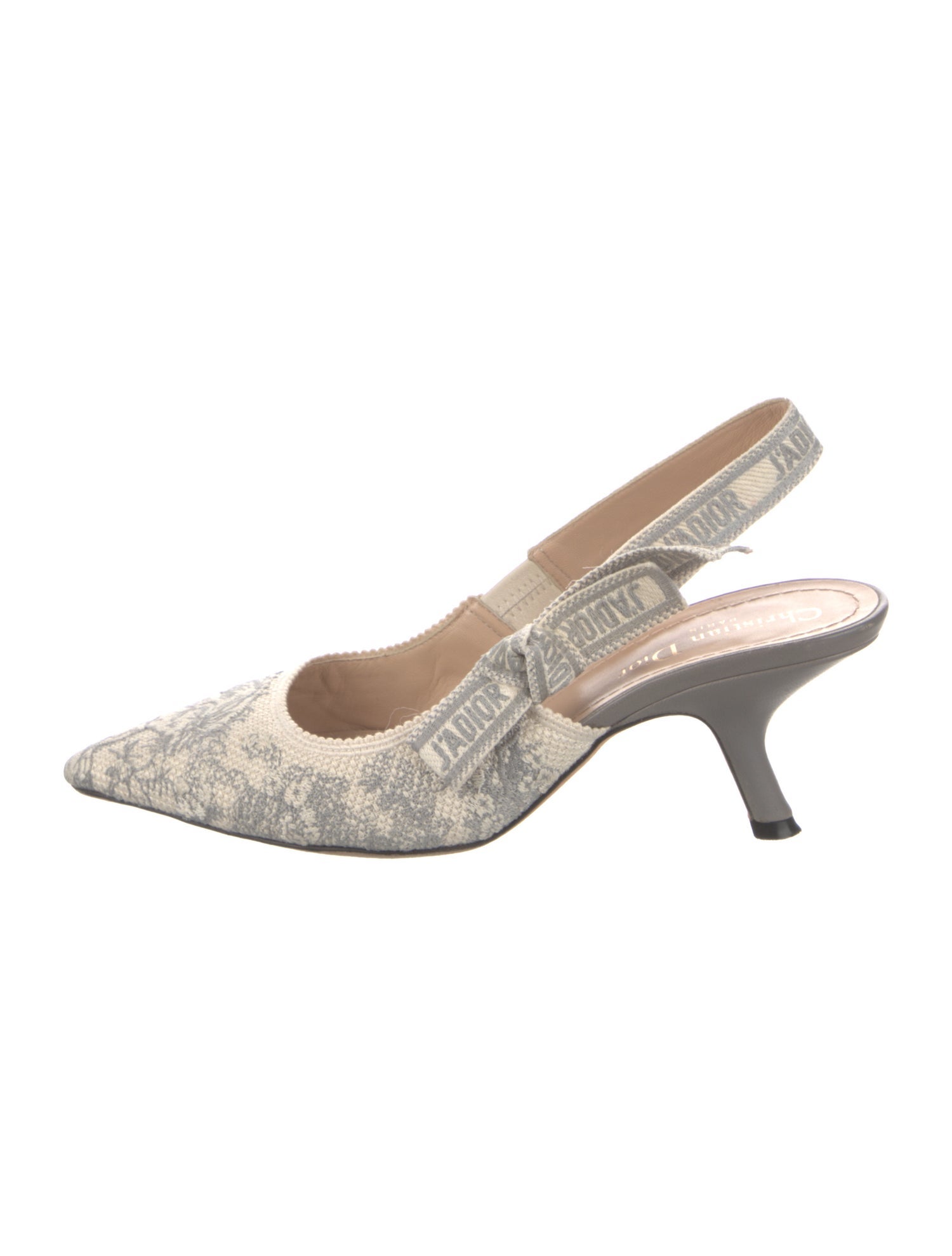 Christian Dior Canvas Printed Slingback Pumps