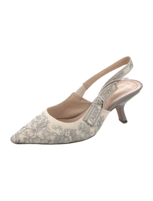 Christian Dior Canvas Printed Slingback Pumps