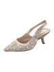 Christian Dior Canvas Printed Slingback Pumps