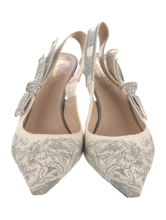 Christian Dior Canvas Printed Slingback Pumps