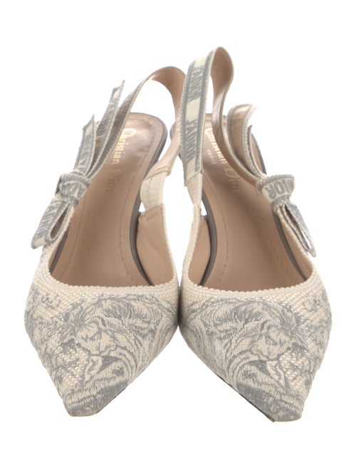 Christian Dior Canvas Printed Slingback Pumps