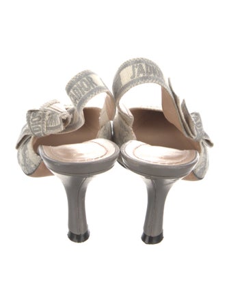 Christian Dior Canvas Printed Slingback Pumps