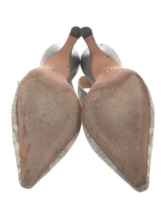 Christian Dior Canvas Printed Slingback Pumps