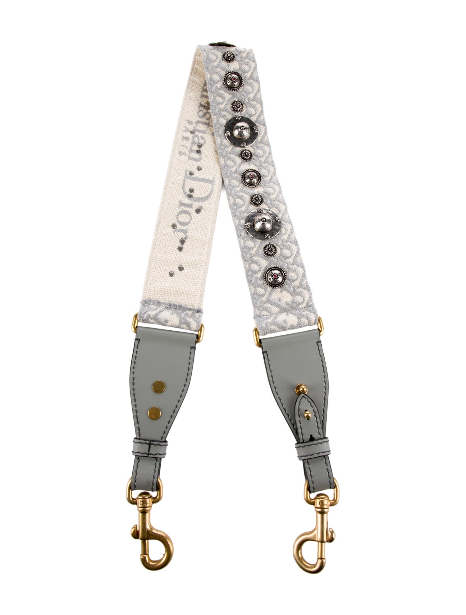 Christian Dior Studded Oblique Logo bag strap