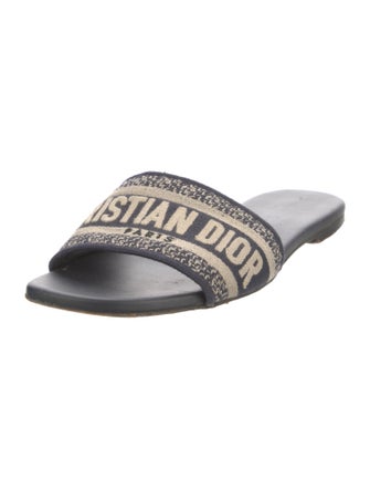 Christian Dior Canvas Printed Slides
