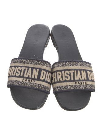 Christian Dior Canvas Printed Slides