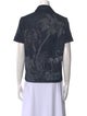 Christian Dior Printed Short Sleeve Button-Up Top
