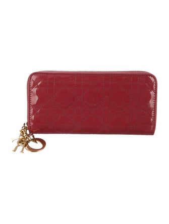 Christian Dior Cannage Pattern Patent Leather Wallet