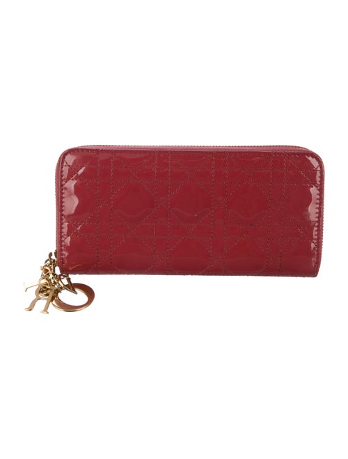 Christian Dior Cannage Pattern Patent Leather Wallet