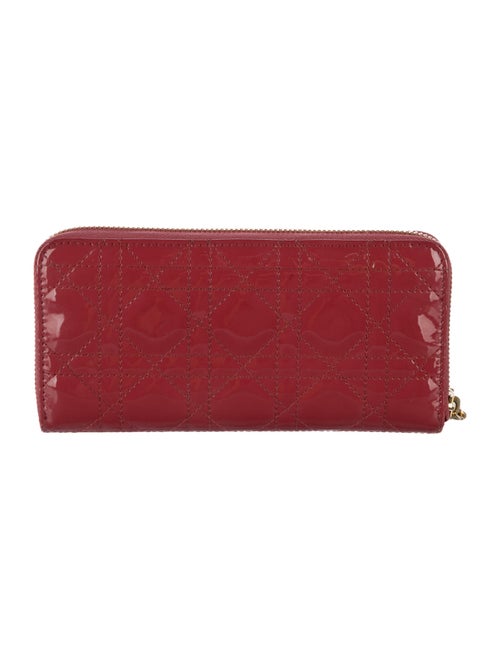 Christian Dior Cannage Pattern Patent Leather Wallet