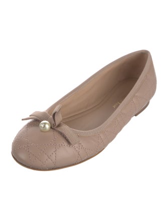 Christian Dior Cannage Pattern Leather Ballet Flats