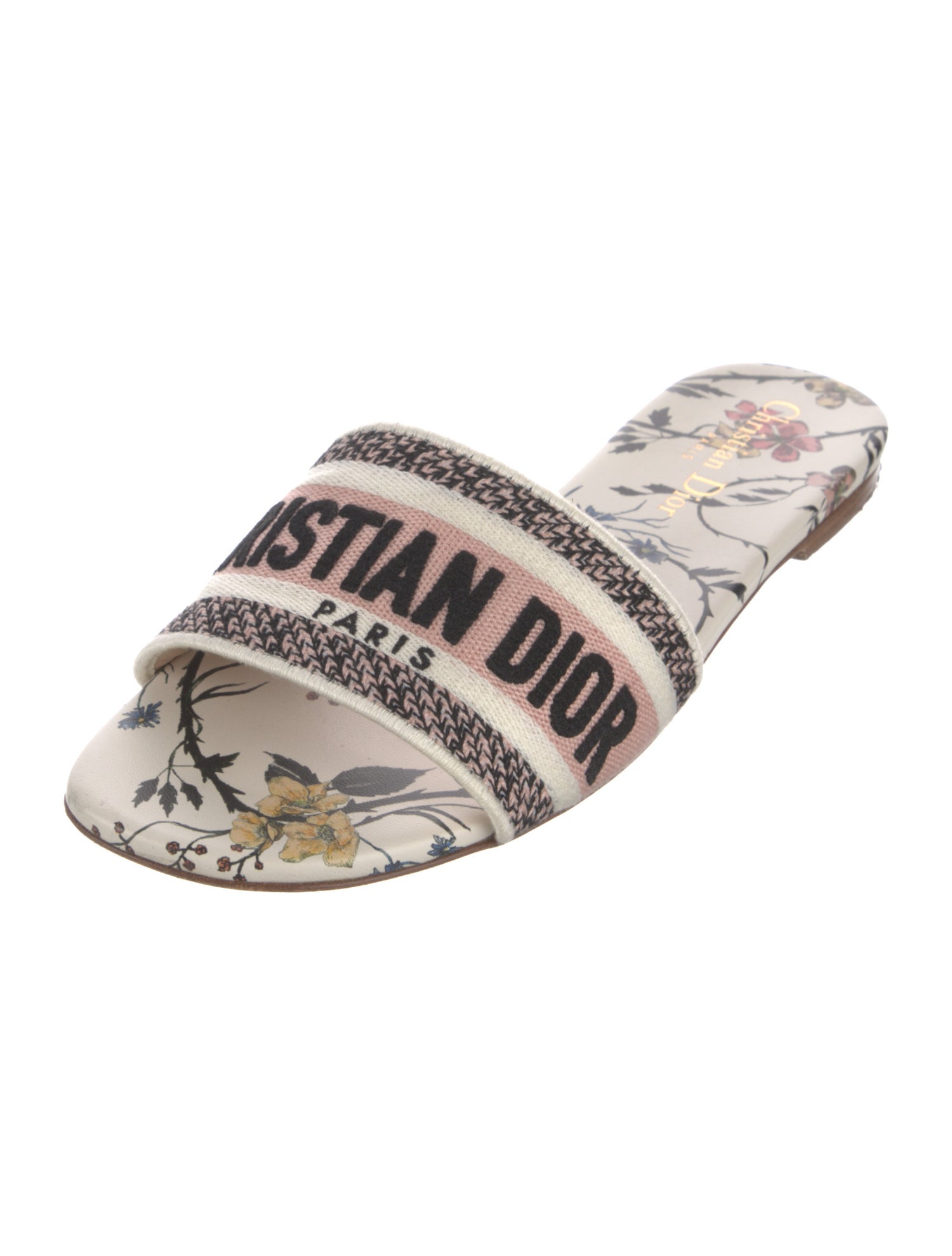 Christian Dior Canvas Printed Slides