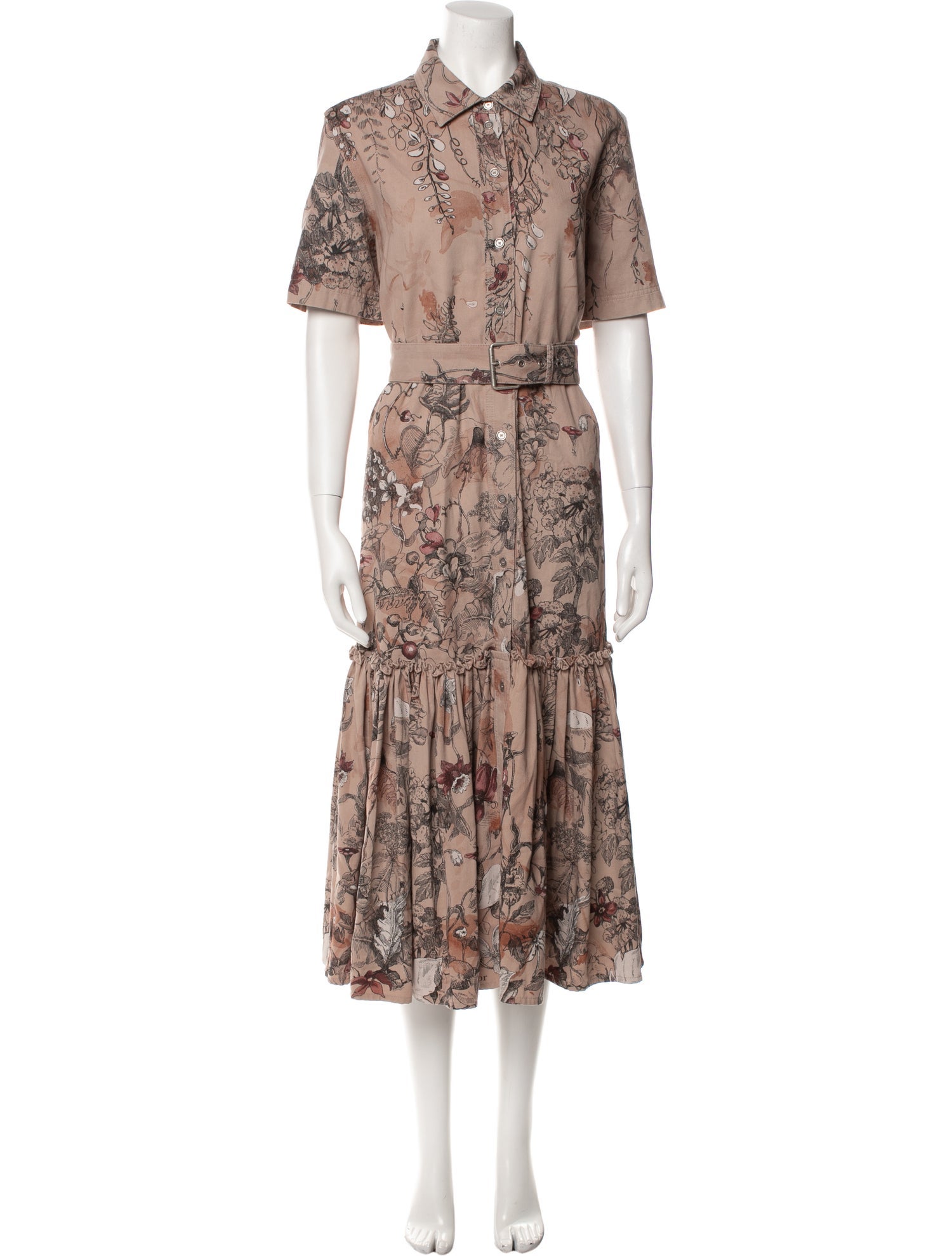 Christian Dior Floral Print Midi Length Dress