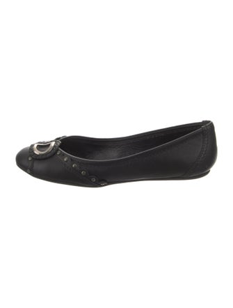 Christian Dior Leather Studded Accents Ballet Flats