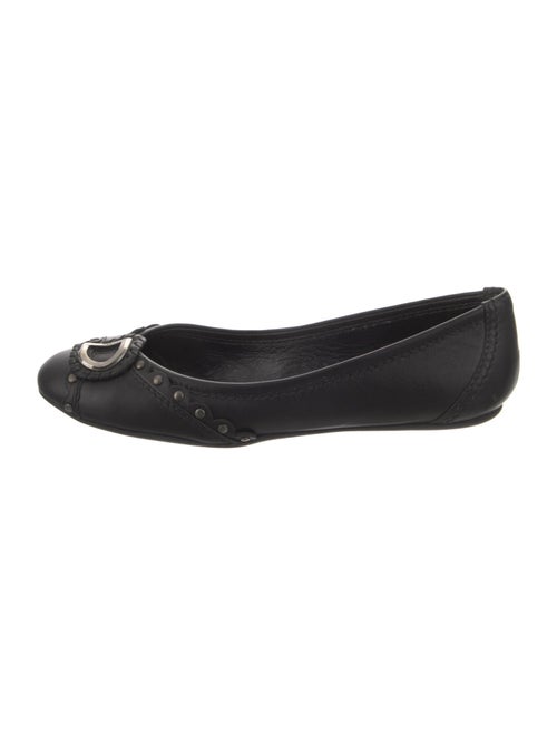 Christian Dior Leather Studded Accents Ballet Flats
