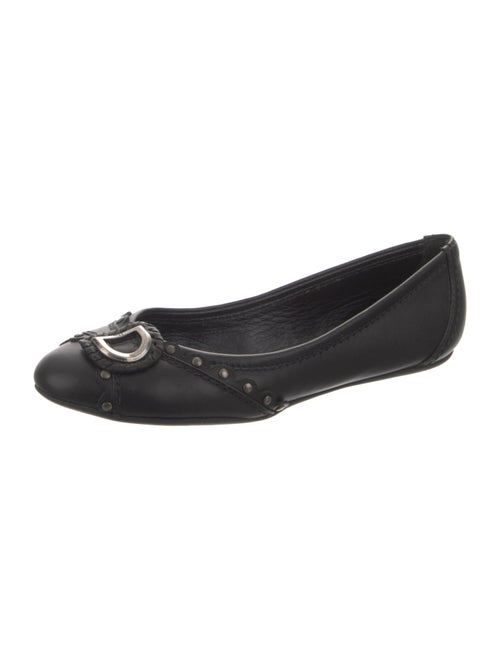 Christian Dior Leather Studded Accents Ballet Flats