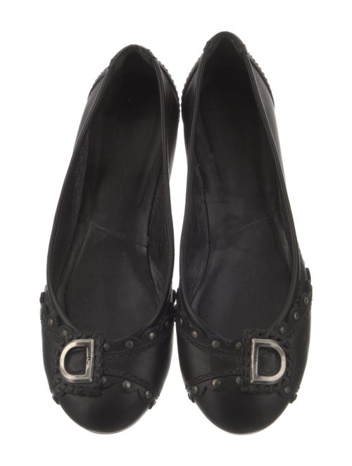 Christian Dior Leather Studded Accents Ballet Flats