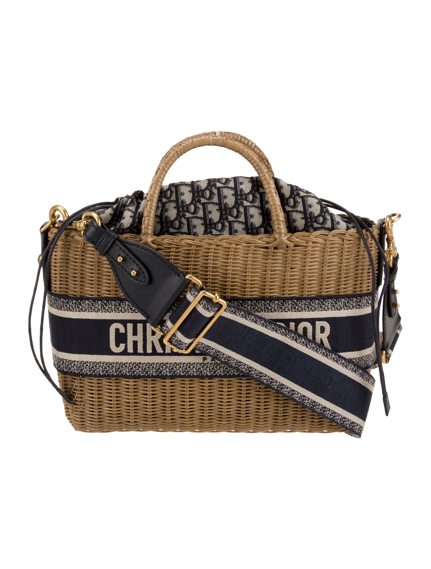 Christian Dior Oblique Jacquard Wicker Basket
