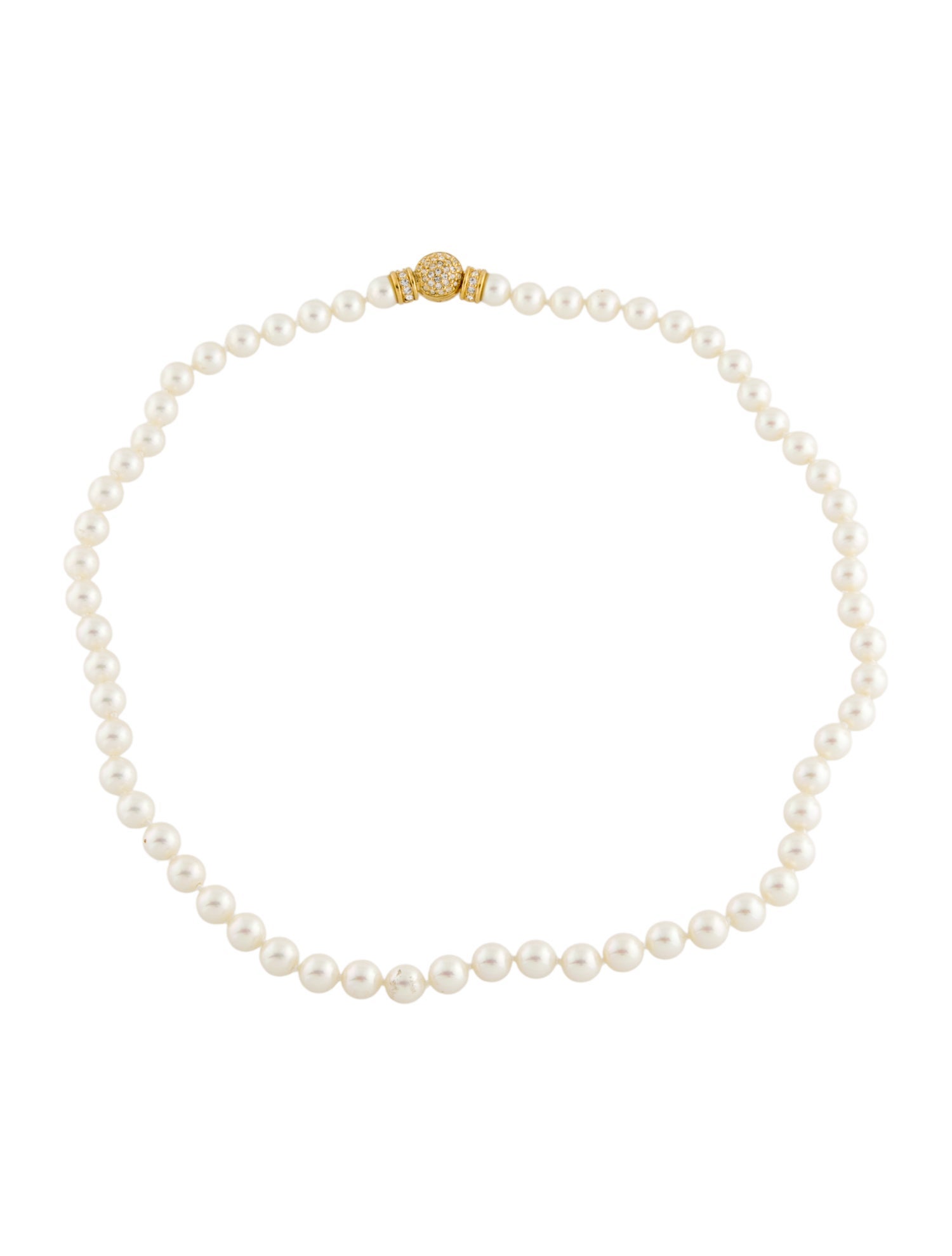 Christian Dior Vintage Faux Pearl & Crystal Collar Necklace