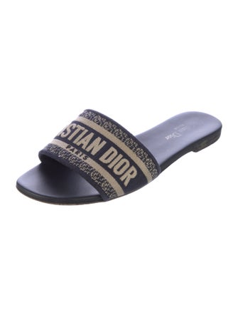 Christian Dior Canvas Printed Slides
