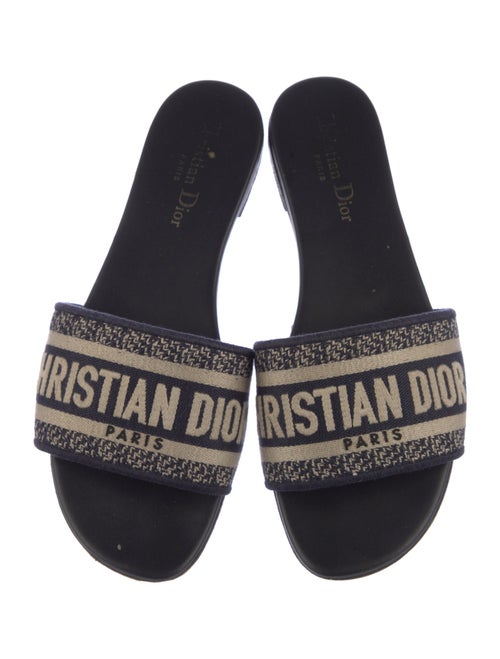 Christian Dior Canvas Printed Slides