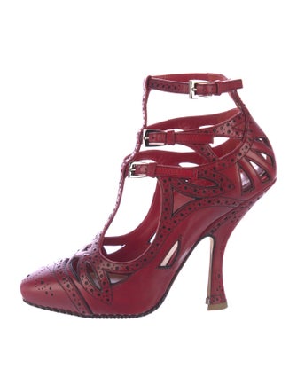 Christian Dior Leather T-Strap Pumps