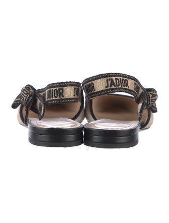 Christian Dior Raffia Printed Slingback Flats