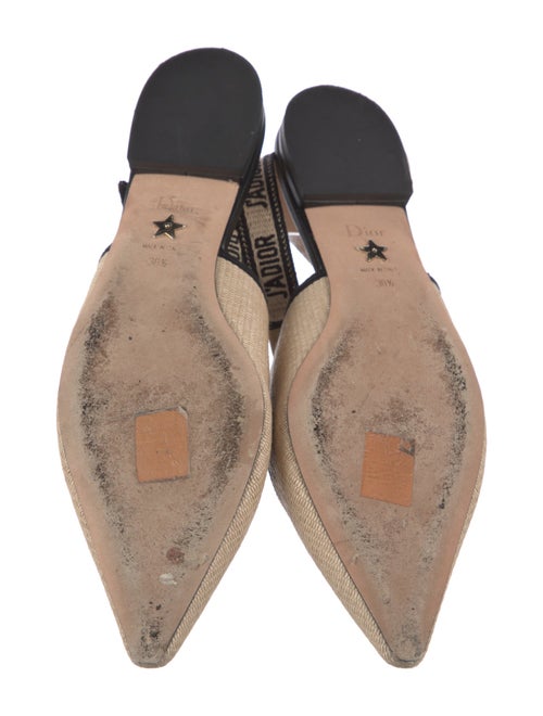 Christian Dior Raffia Printed Slingback Flats