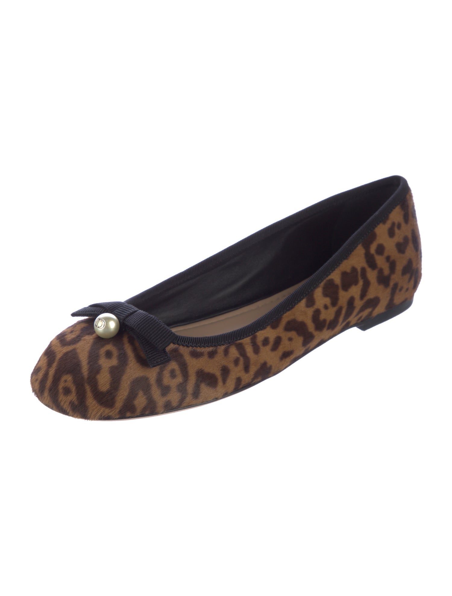 Christian Dior Ponyhair Animal Print Ballet Flats