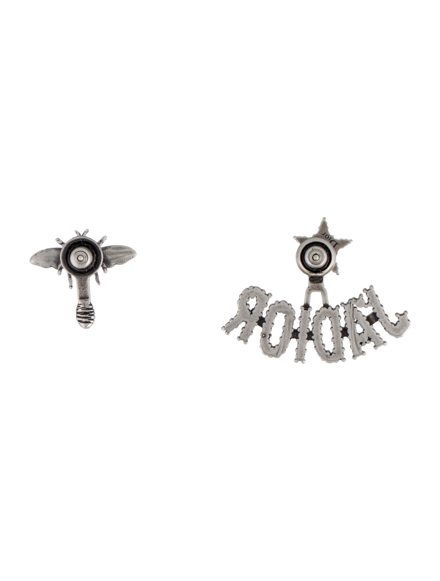 Christian Dior Crystal J'Adior Asymmetrical Bee Earrings