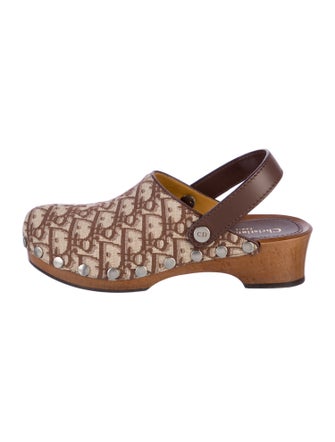 Christian Dior Oblique Jacquard Canvas Slingback Flats