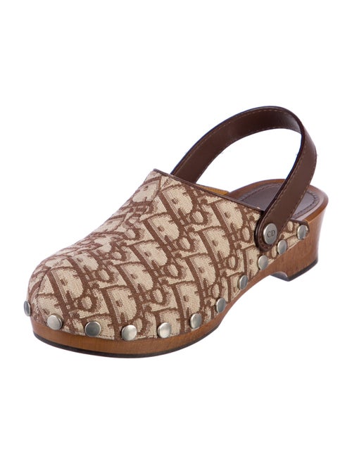 Christian Dior Oblique Jacquard Canvas Slingback Flats