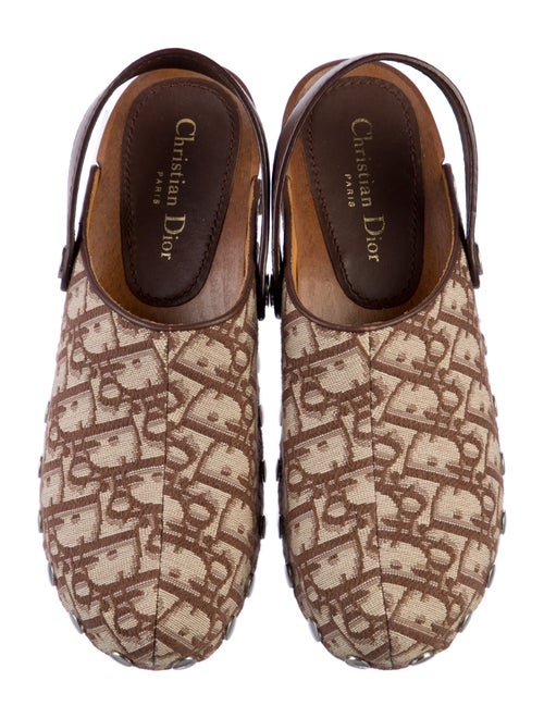 Christian Dior Oblique Jacquard Canvas Slingback Flats