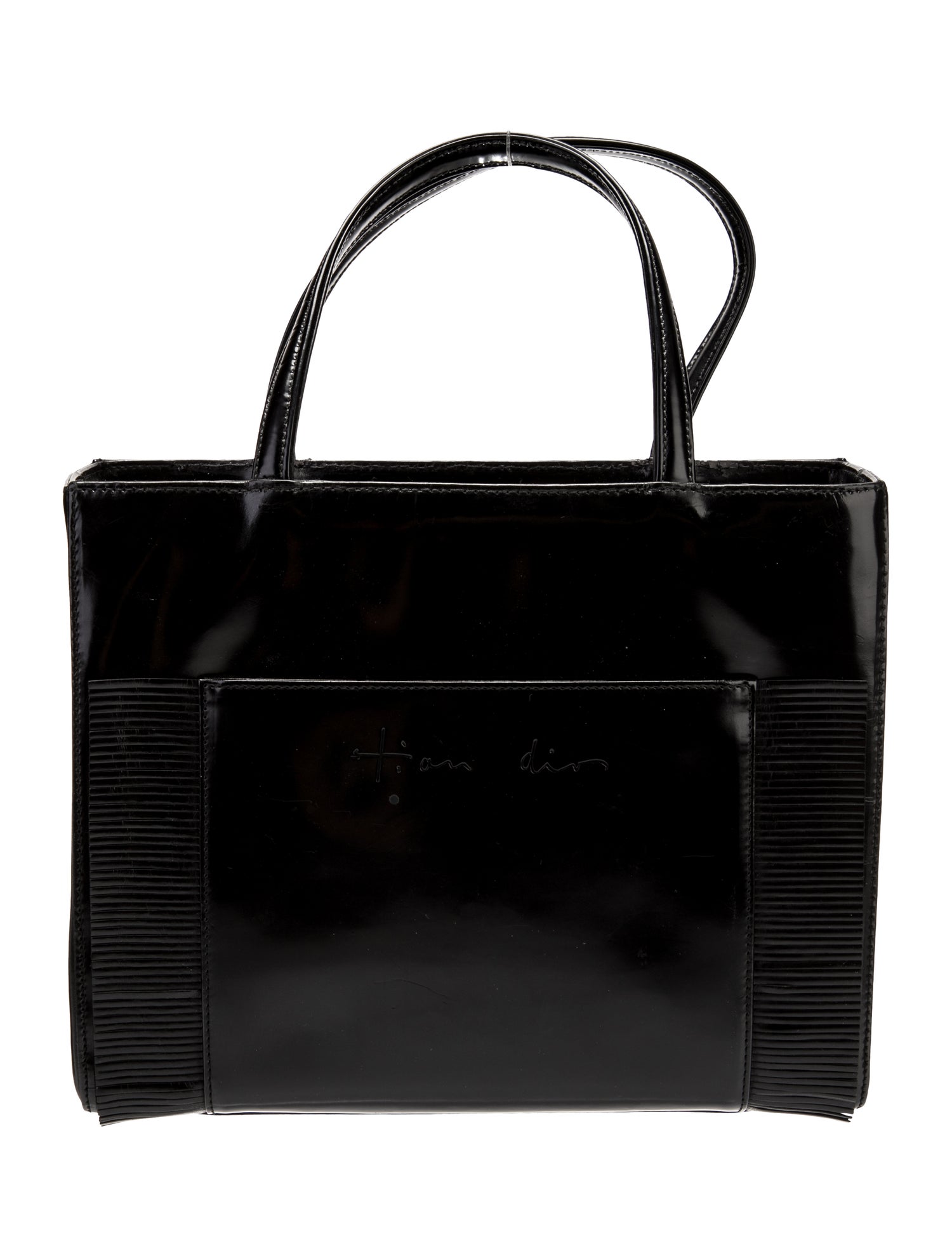 Christian Dior Patent Leather Top Handle Bag Vintage