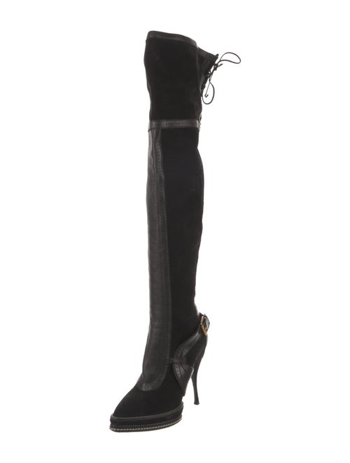 Christian Dior Suede Leather Trim Embellishment Boots