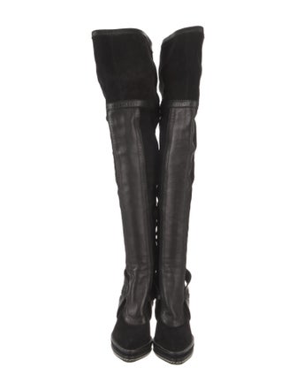 Christian Dior Suede Leather Trim Embellishment Boots