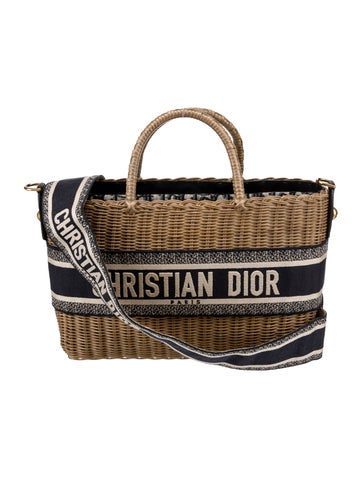 Christian Dior Handle Bags Oblique Jacquard New Wicker