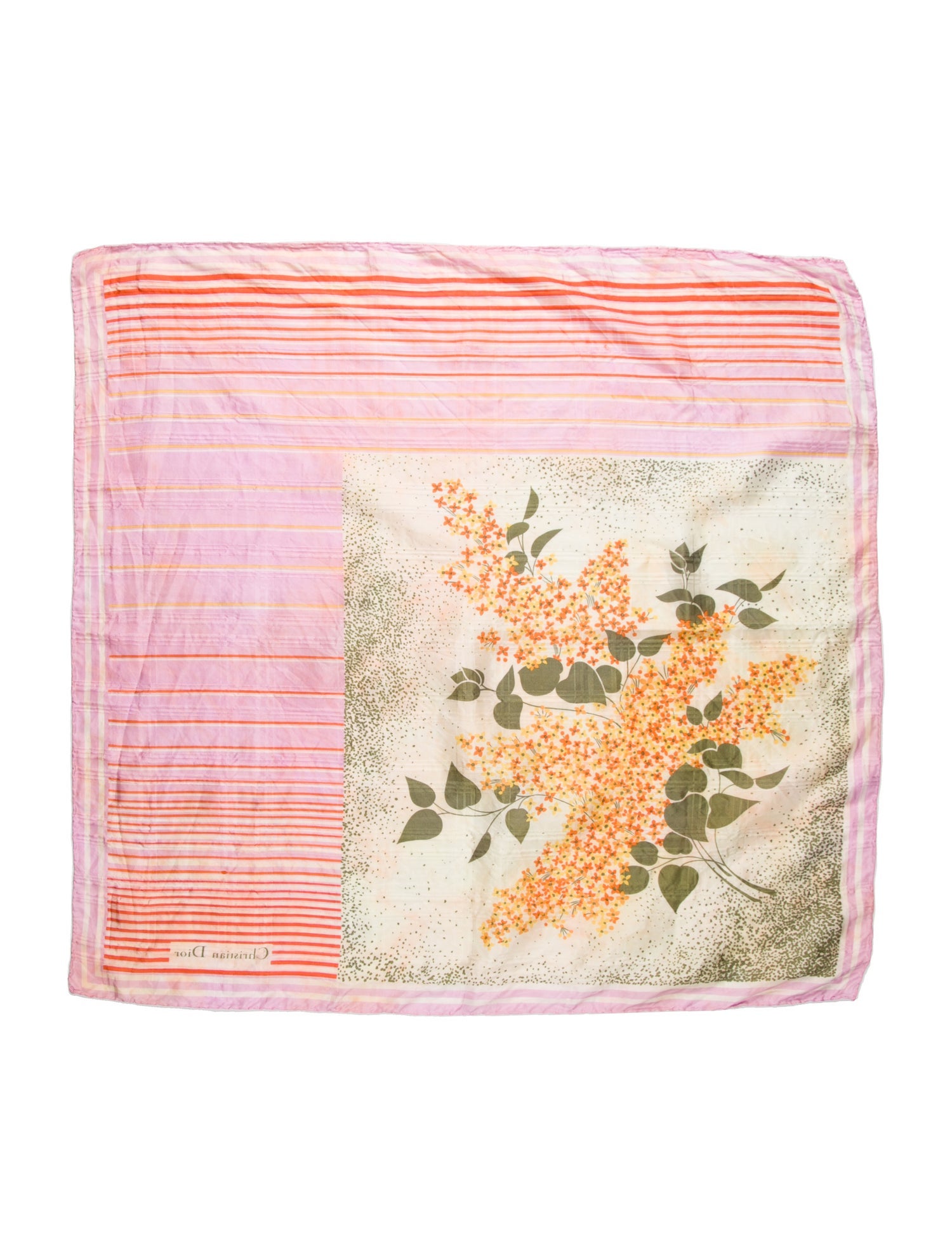 Christian Dior Silk Floral Print Scarf