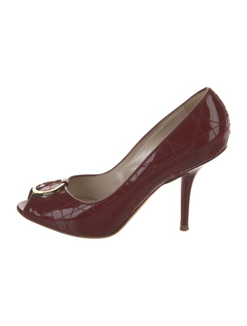 Christian Dior Cannage Pattern Patent Leather Pumps