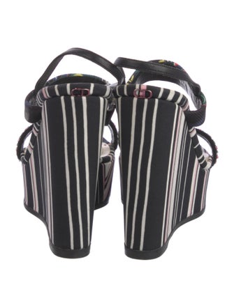 Christian Dior Printed Sequin Embellishments Slingback Sandals