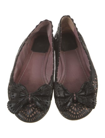 Christian Dior Leather Lasercut Accents Flats